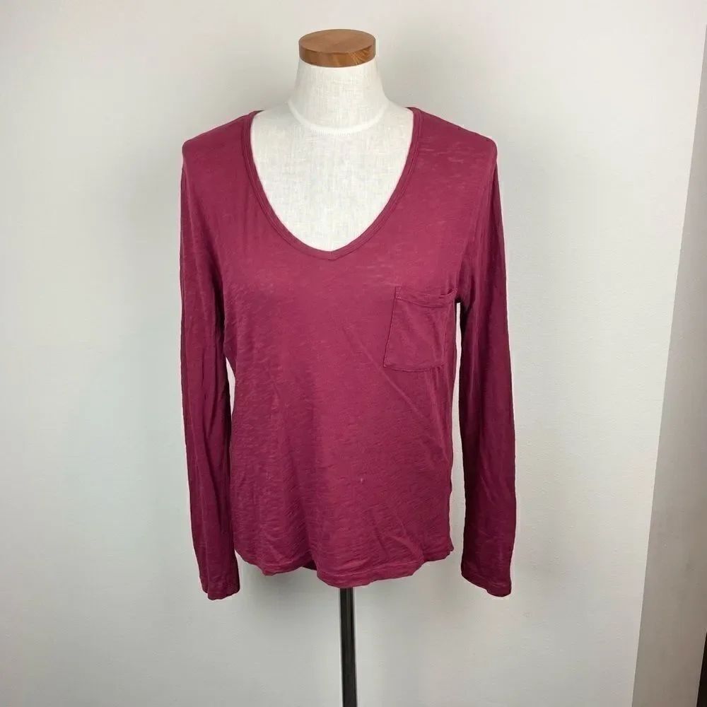 Bobi V-Neck Long Sleeve Jersey Top